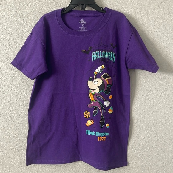 Disney Other - Disney Mickey Halloween party tee. Youth small. Purple magic Kingdom 2022